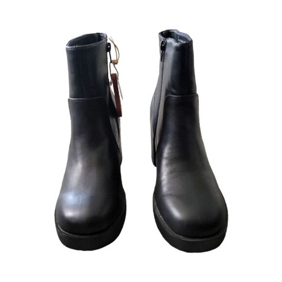 MIA Black Faux Leather Ankle Platform Boots Size 9M NWT - Picture 1 of 8